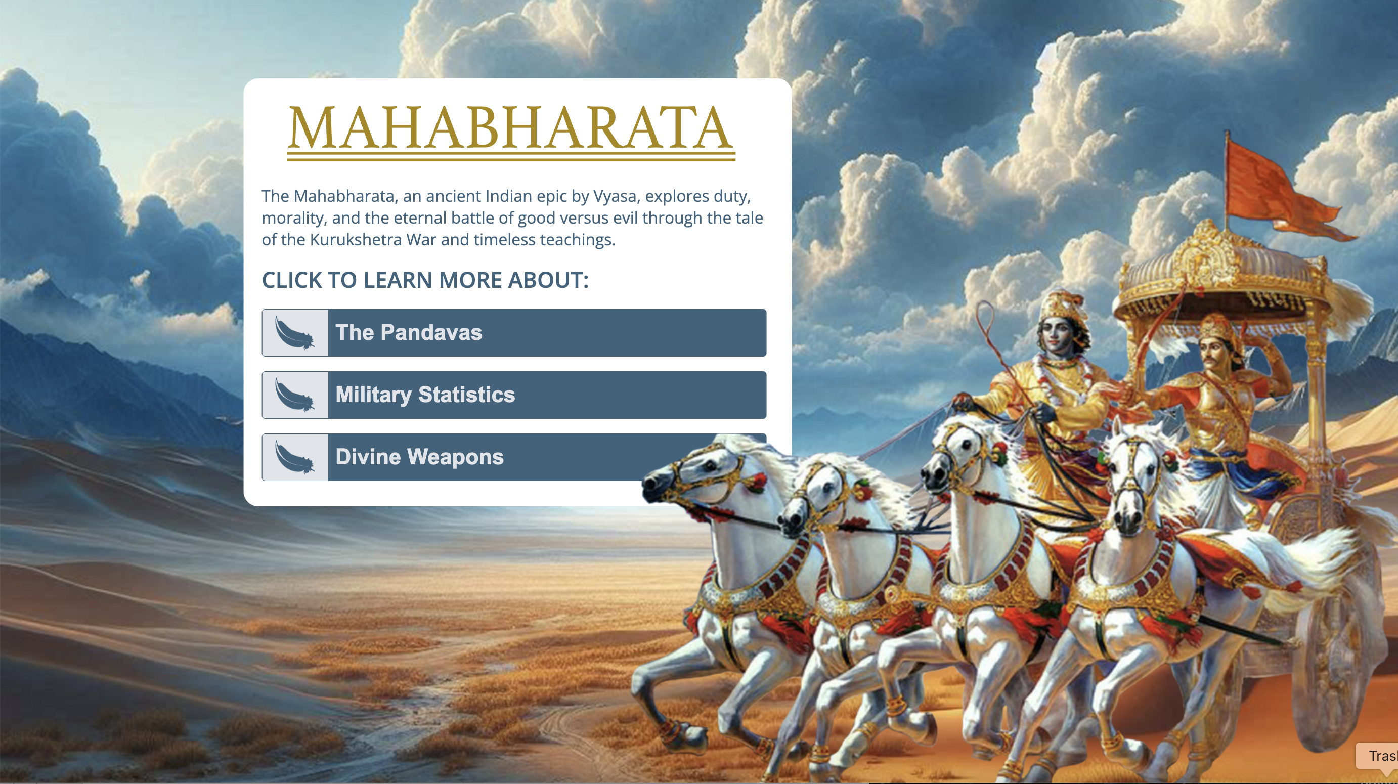 Mahabharata Kiosk Interface Preview